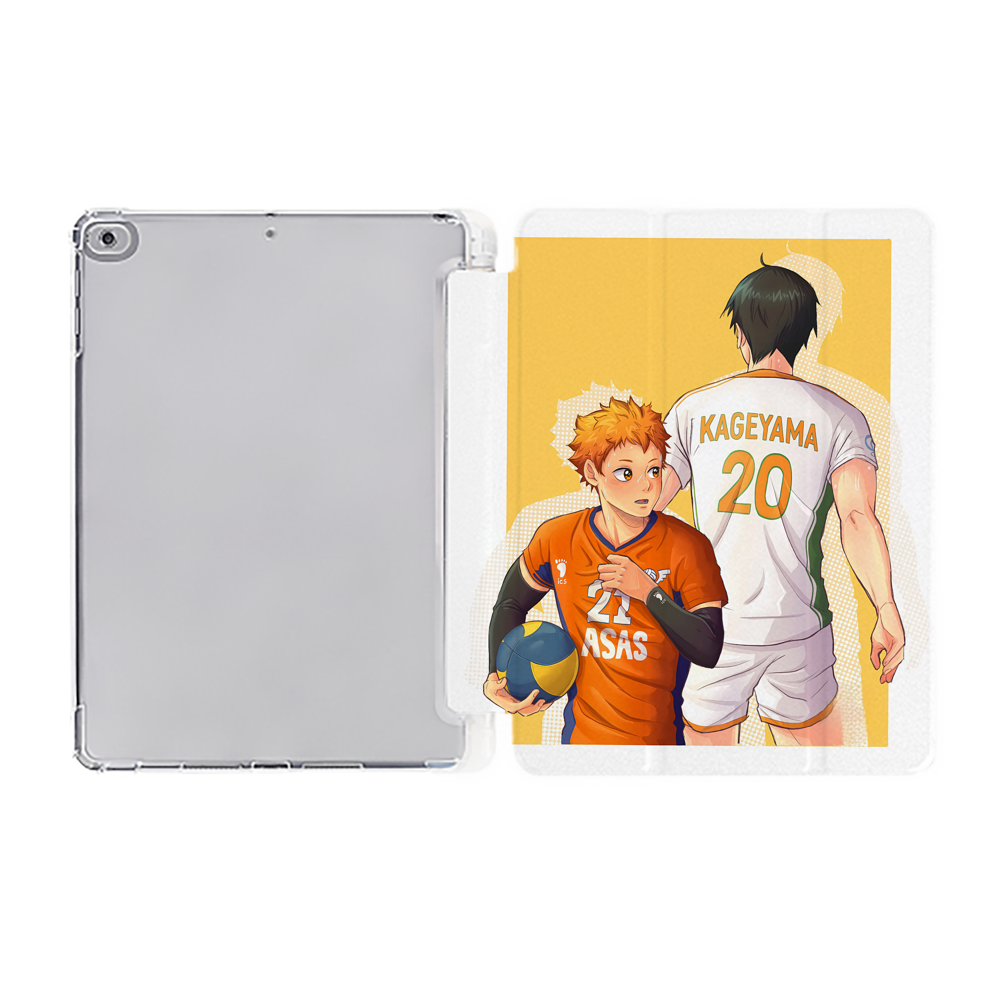 （画像用） ハイキュー!! Haikyu!! IPad ケース ペン収納付き 三つ折りスタンド PUレザー×シリコン 対応機種9.5/10.5/10.9インチ